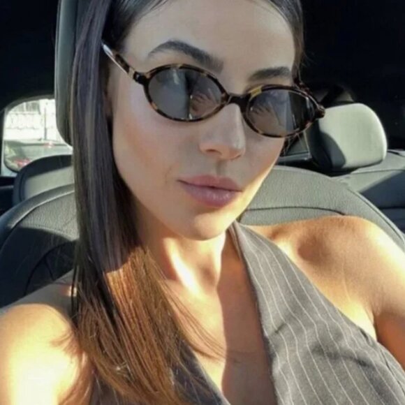 NEW MIU MIU MU04ZS VAU07F OVAL HAVANA SILVER WOMEN SUNGLASSES MU04ZSF VAU07F - Picture 2 of 10